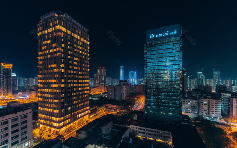 繁华的开发区城市夜景照片素材,高清,摄影图,摄影图片,图片大全,摄影图免费下载